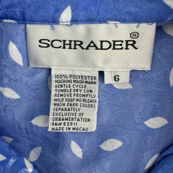 Vintage Schrader long sleeve pleated leaf print secretary dress size 6 small S - Picture 5 of 6